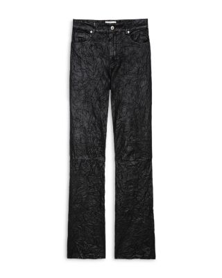Evy Crinkled Leather Flared Pants