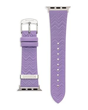Shop Missoni Apple Watch Zigzag Leather Strap, 38-41mm In Lilac