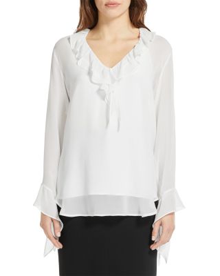 Max Mara - Albatro Ruffled Silk Blouse