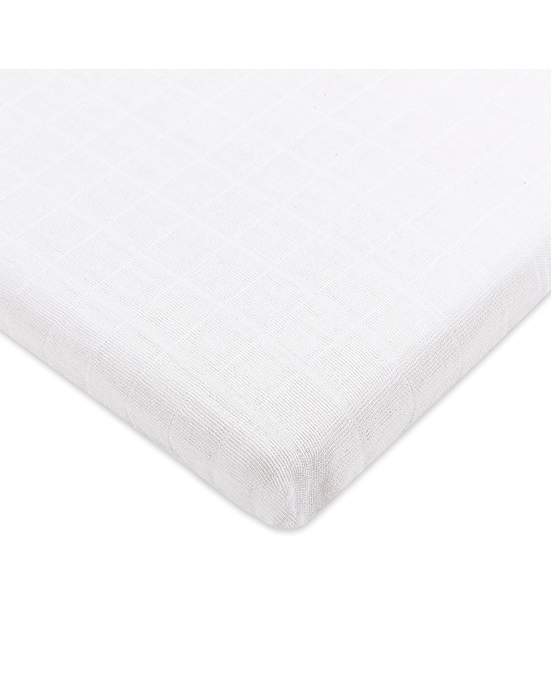 Babyletto All Stages Bassinet Sheet In Gots Certified Organic Muslin Cotton In White