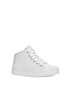 Nina Girls' Penelope Glitter Lace High Top Sneakers - Toddler, Little Kid, Big Kid In White Glitter Lace