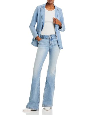 Alice and Olivia - Denim Macey Blazer & Stacey Mid Rise Flare Jeans in Bay Blue