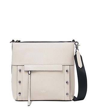 Botkier North South Small Leather Zip Top Crossbody In Dove