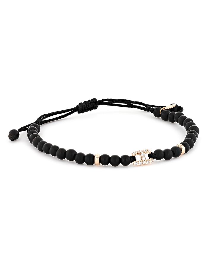 Mens diamond shop bead bracelet