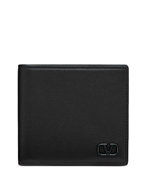 Shop Valentino Leather Bilfold Wallet In Black