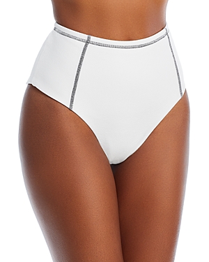 Shop Onia Ella Seamed Bikini Bottom In White