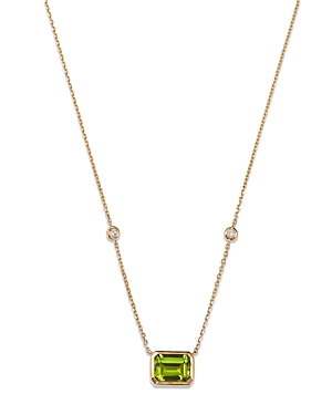 Bloomingdale's Peridot & Diamond Pendant Necklace in 14K Yellow Gold, 18 - 100% Exclusive