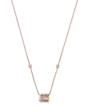 Bloomingdale's Morganite & Diamond Pendant Necklace In 14k Rose Gold, 18 - 100% Exclusive In Pink/rose Gold