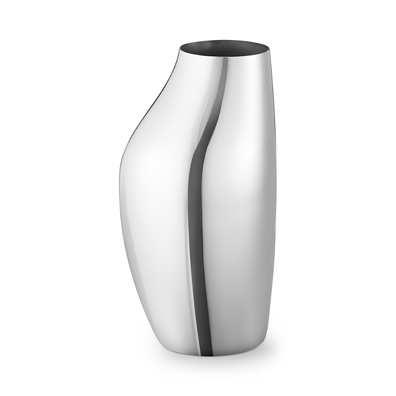 Georg Jensen Sky Stainless Steel Vase, 10.6" In Silver