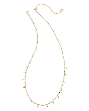 Kendra Scott Camry Stone Shaky Bead Adjustable Strand Necklace in 14K Gold Plated, 19