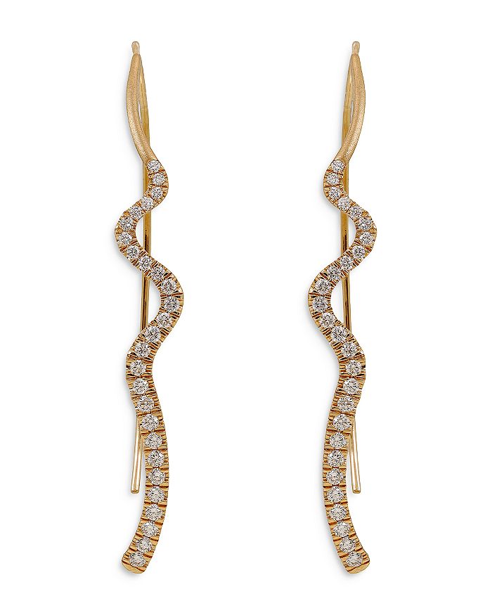 Sandy Leong 18K Yellow Gold Harmonic Diamond Vibrations Threader