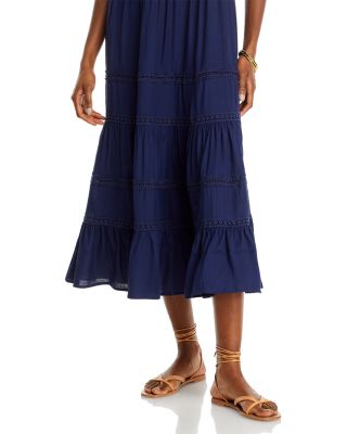 chinese dress ladies Cap Sleeve Lace Midi Dress in French Blue Nude