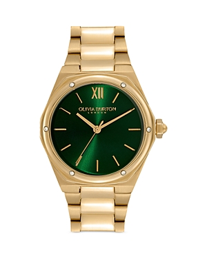 Shop Olivia Burton Hexa Watch, 33mm In Green/gold