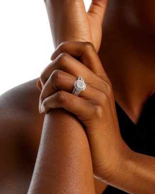 Diamond Multi Cut Halo Ring in 14K White Gold, 2.25 ct.t.w.  