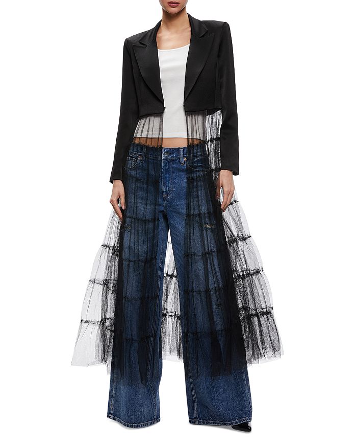 Alice and Olivia Everly Tulle Hem Jacket | Bloomingdale's