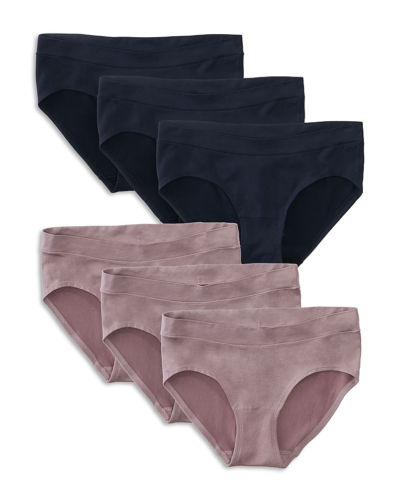 Ingrid & Isabel Maternity 6 Pack Underwear Bundle In Black/mauve
