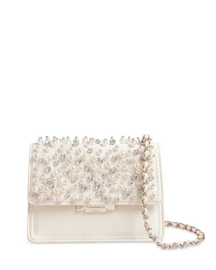 1pc Mini Crossbody Handbags Women Jelly Crocodile Pattern Pearl