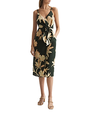 REISS ALICE FLORAL LINEN DRESS