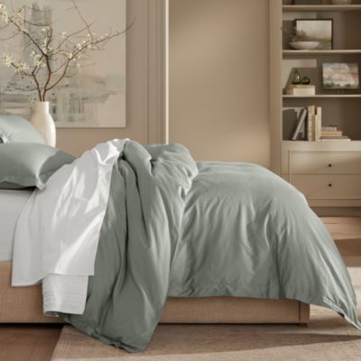 Signature Organic Cotton Hemmed Duvet Set, Full/Queen
