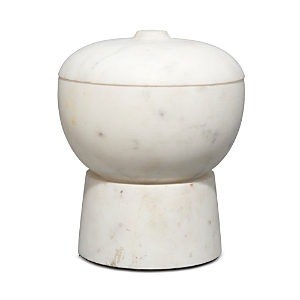 Jamie Young Bennett Marble Medium Storage Bowl With Lid In White