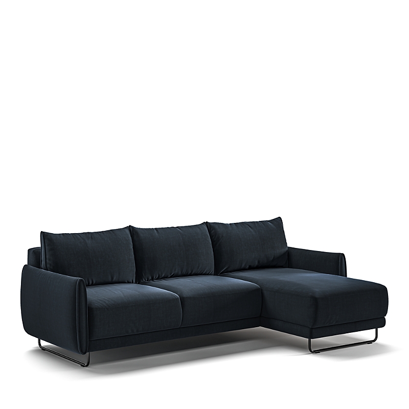 Luonto Dolphin Full Xl Sectional Sleeper Sofa In Glamour /black