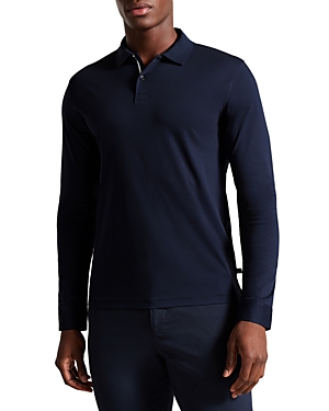 TED BAKER TOLER COTTON SOFT TOUCH SLIM FIT LONG SLEEVE POLO SHIRT