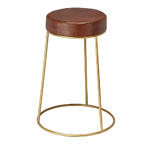 Bloomingdale's Henry Round Leather Counter Stool In Brown