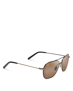 Shop Maui Jim Mano Polarized Aviator Sunglasses, 57mm In Brown/brown Polarized Solid