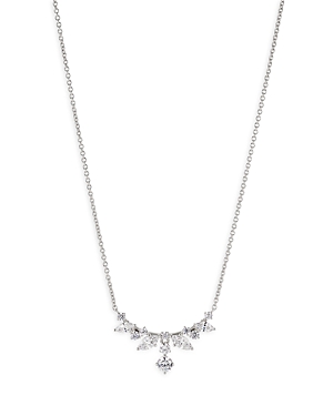 Nadri Flutter Cubic Zirconia Statement Necklace in Rhodium Plated, 16-18