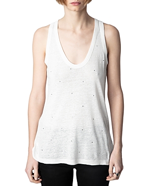 Zadig & Voltaire Samy Embellished Tank Top In Judo