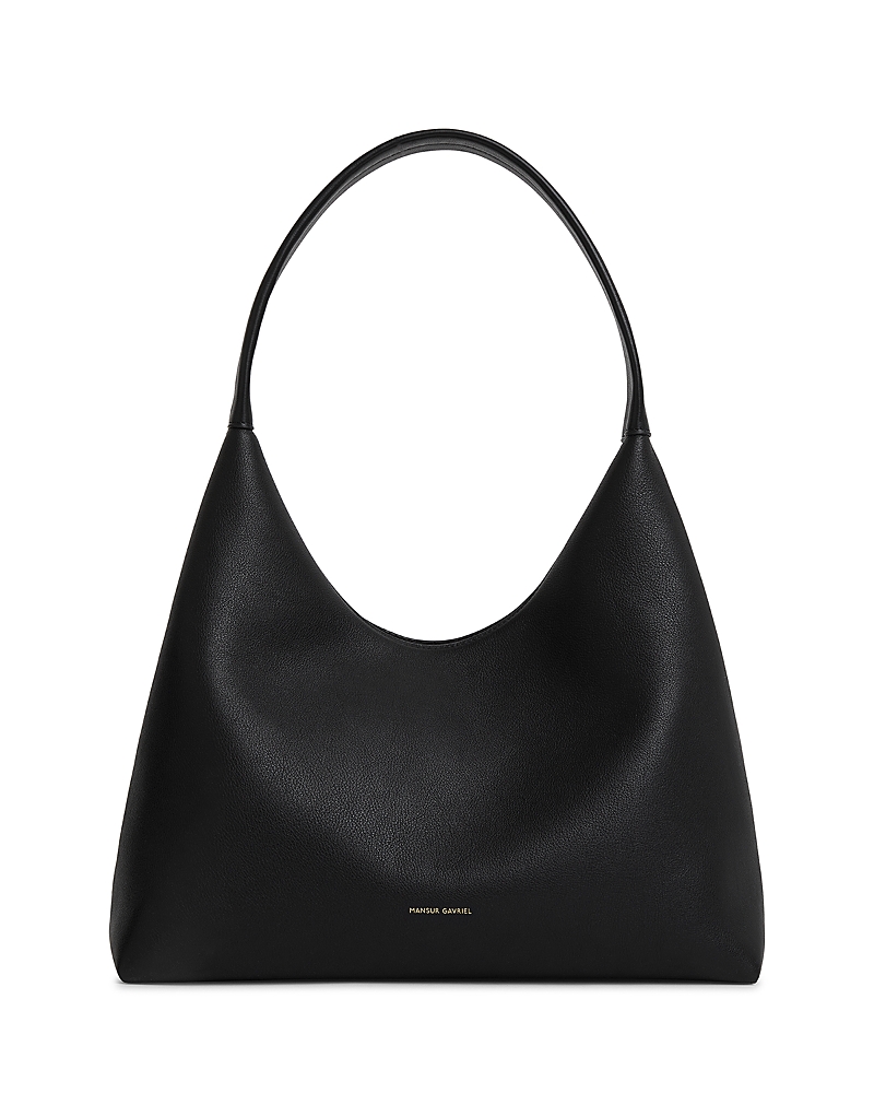 Mansur Gavriel Candy Pebbled Leather Shoulder Bag In Black