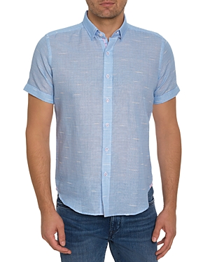 Robert Graham Sloan Short Sleeve Button Down Shirt In Blue