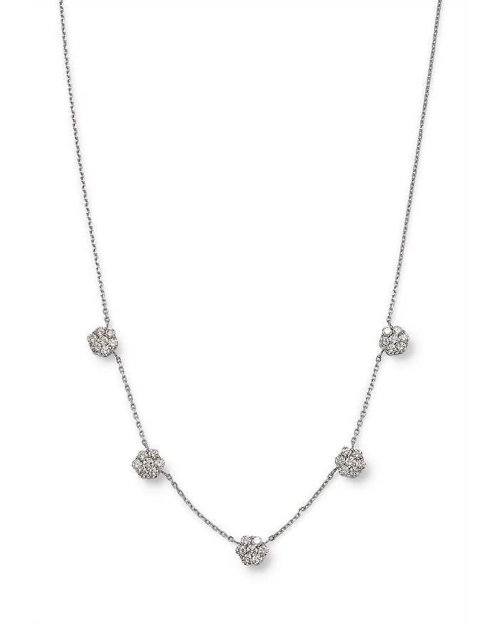 Bloomingdale's - Diamond Cluster Station Collar Necklace in 14K White Gold, 2.50 ct. t.w. - 100% Exclusive