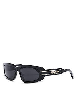 Dior Signature S9u Square Sunglasses, 56mm In Black/gray Solid