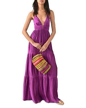 Shop Ba&sh Ba & Sh Wasta Pleated Maxi Dress In Purple