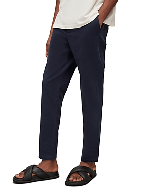 Allsaints Walde Cotton Blend Skinny Fit Chino Pants In Deep Sea Navy
