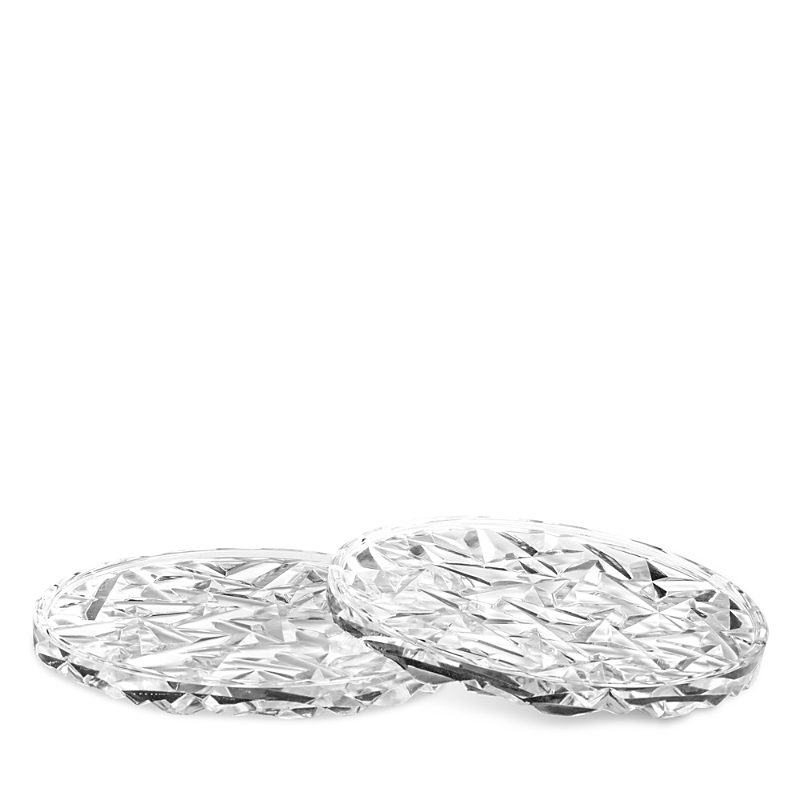 Orrefors Carat 2-piece Glass Coaster Set In Clear