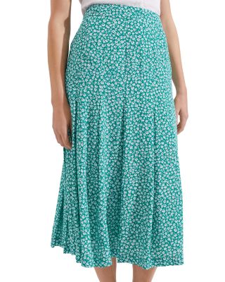 Hobbs green pleated skirt best sale