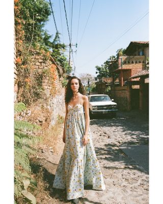 AQUA Floral Print Poplin Cutout Back Maxi Dress - 100% Exclusive