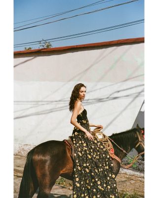 AQUA Floral Print Bustier Maxi Dress - 100% Exclusive