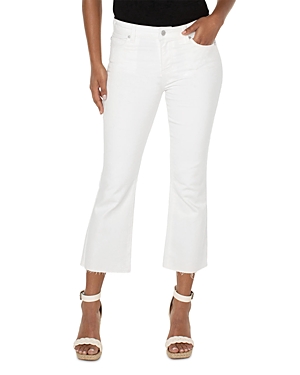 LIVERPOOL LOS ANGELES HANNAH HIGH RISE CROPPED FLARE JEANS IN BONE WHITE