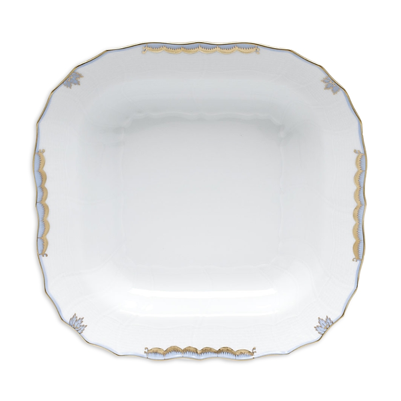 Herend Square Fruit Dish In Light Blue