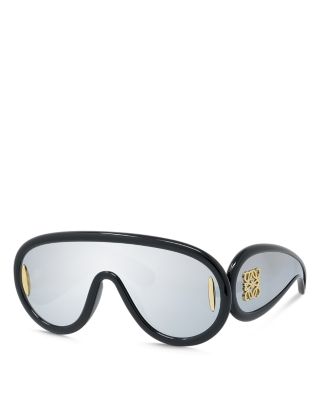 Loewe Anagram Paula's Ibiza Mask Sunglasses, 134mm In Shiny Black Smoke Mirror