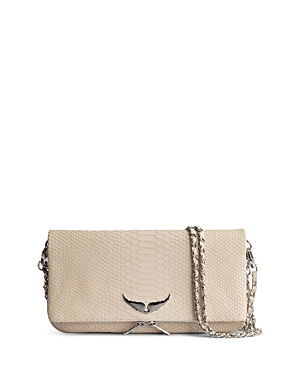 Zadig & Voltaire Rock Soft Savage Small Leather Handbag In Flash