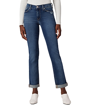 HUDSON NICO MID RISE STRAIGHT CUFFED JEANS IN ELEMENTAL