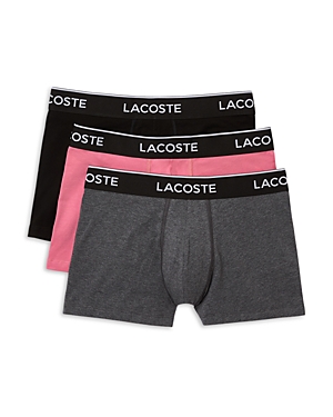 Lacoste Cotton Stretch Logo Waistband Long Boxer Briefs, Pack of 3