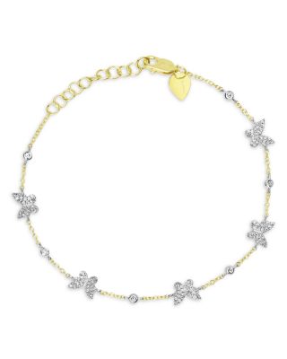 Meira T - 14K White & Yellow Gold Diamond Butterfly Link Bracelet