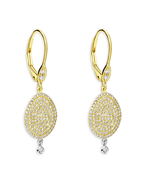 Meira T 14k White & Yellow Gold Diamond Pave Disc & Bezel Dangle Drop Earrings In Gold/white