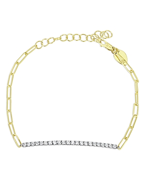 Meira T 14K White & Yellow Gold Diamond Bar Paperclip Link Bracelet