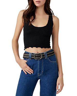 Free People Here For You Racerback Crop Camisole In Black